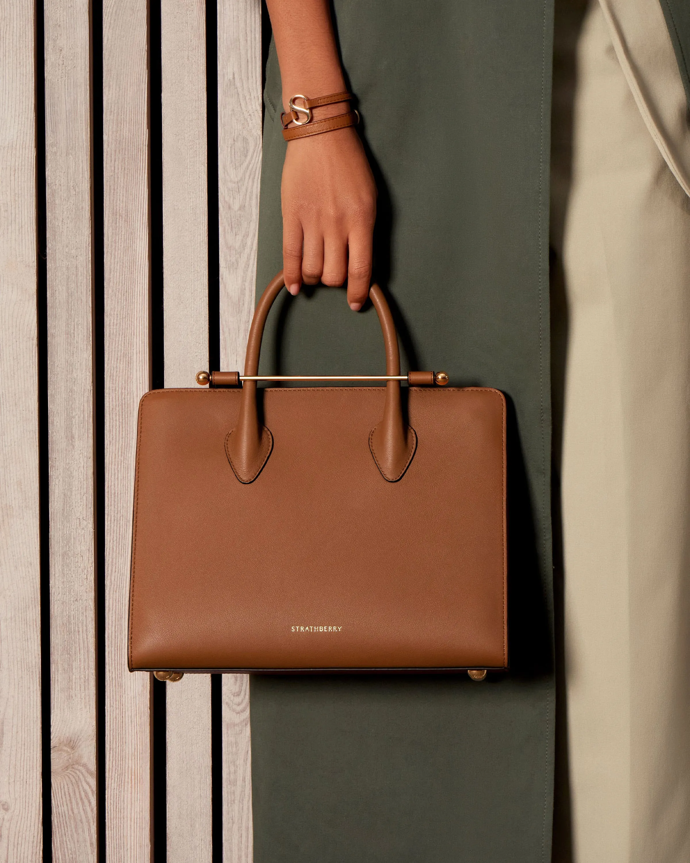 The Strathberry Midi Tote - Chestnut