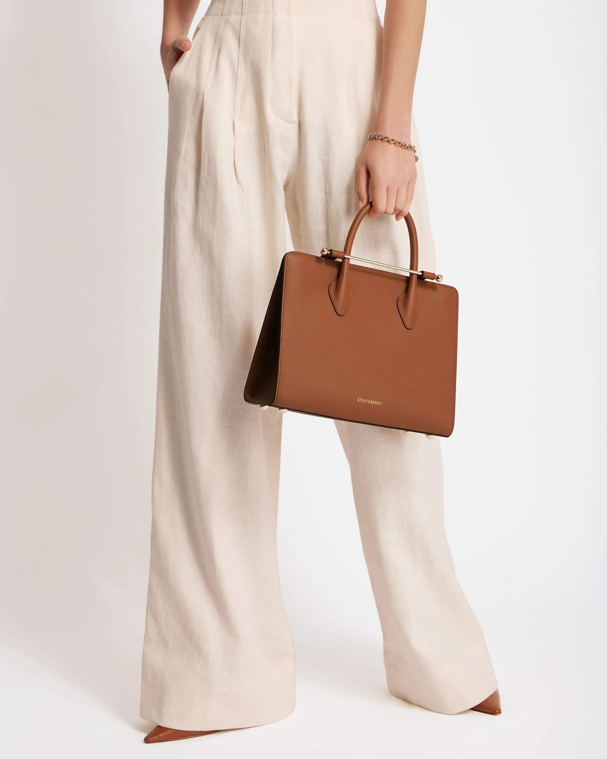 The Strathberry Midi Tote - Chestnut