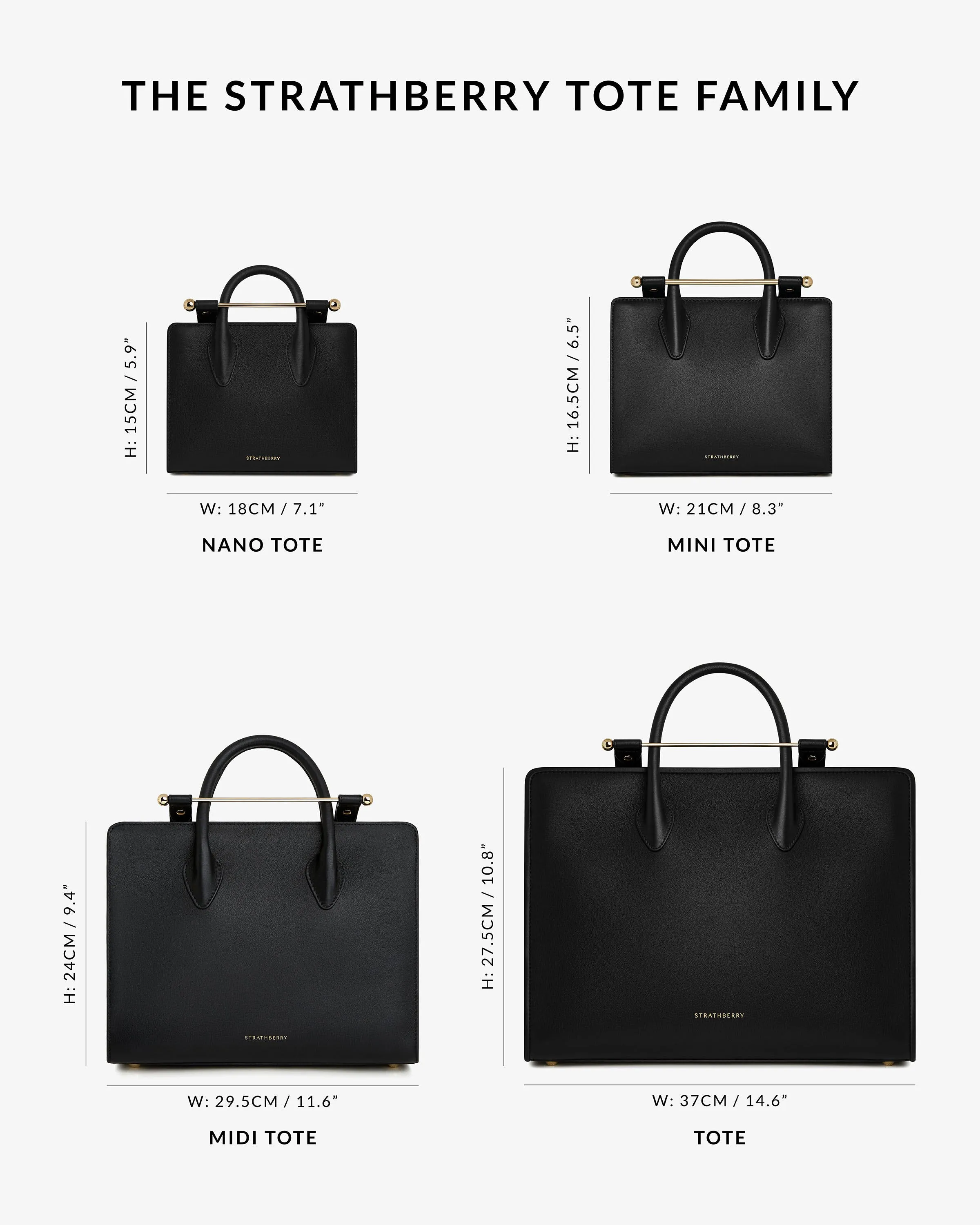 The Strathberry Nano Tote - Black