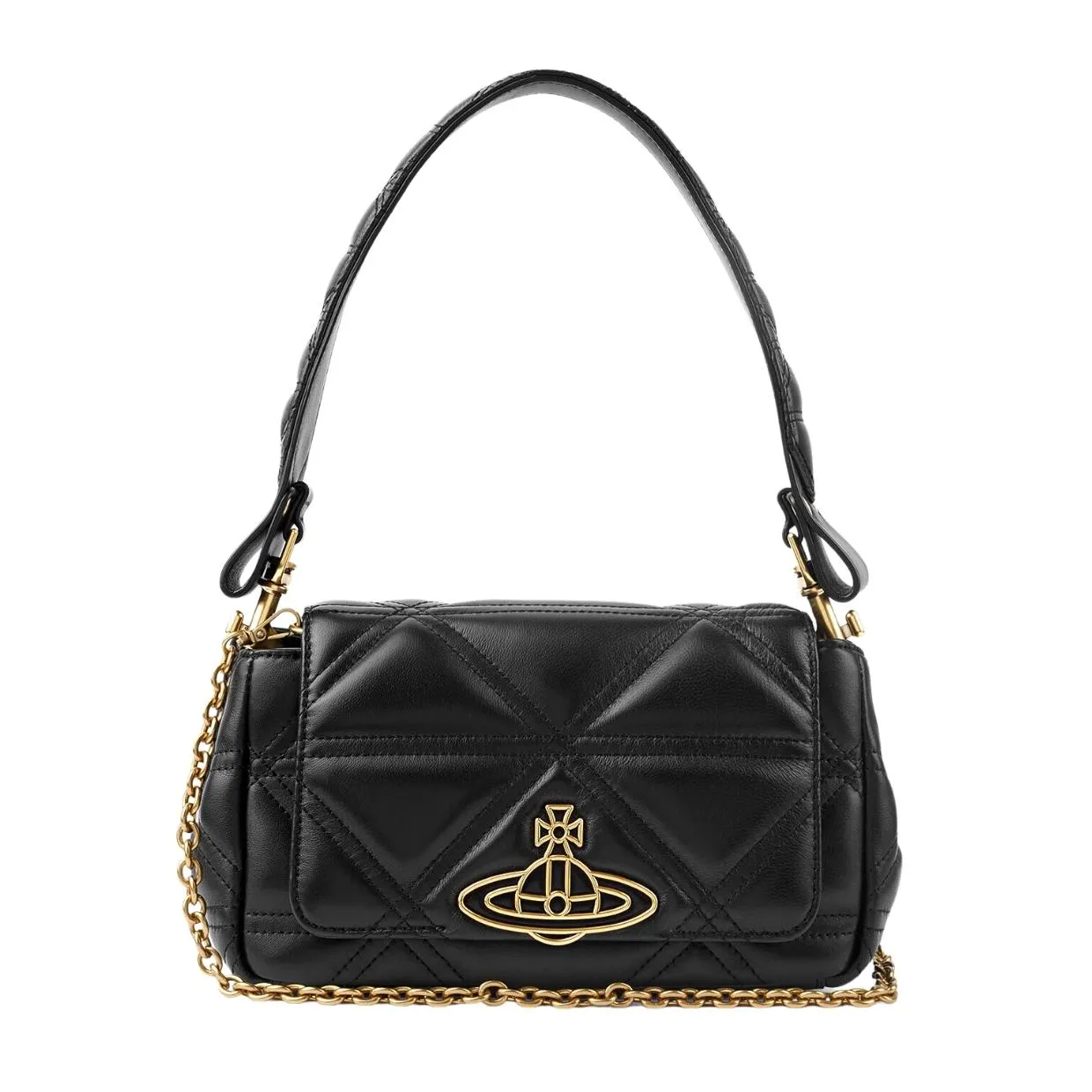 Vivienne Westwood Medium Hazel Black Quilted Handbag