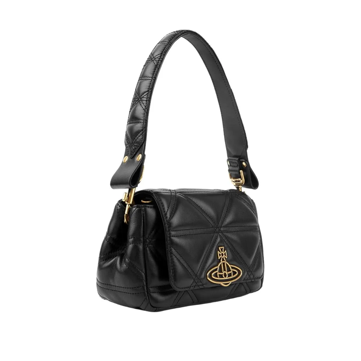 Vivienne Westwood Medium Hazel Black Quilted Handbag