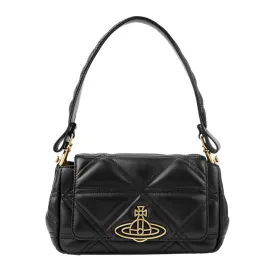 Vivienne Westwood Medium Hazel Black Quilted Handbag