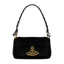 Vivienne Westwood Quilted Velvet Medium Hazel Handbag